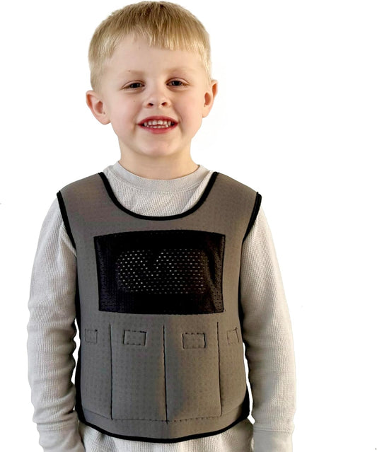 Weighted Vest for Kids - Compression Vest for Children with Sensory Issues, Autism, ADHD - Adjustable Kids Weighted Vest Includes 6 Removable Weights (Large, Ages 10+)