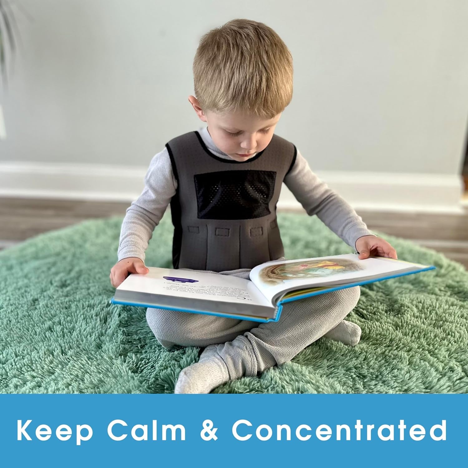 Weighted Vest for Kids - Compression Vest for Children with Sensory Issues, Autism, ADHD - Adjustable Kids Weighted Vest Includes 6 Removable Weights (Large, Ages 10+)