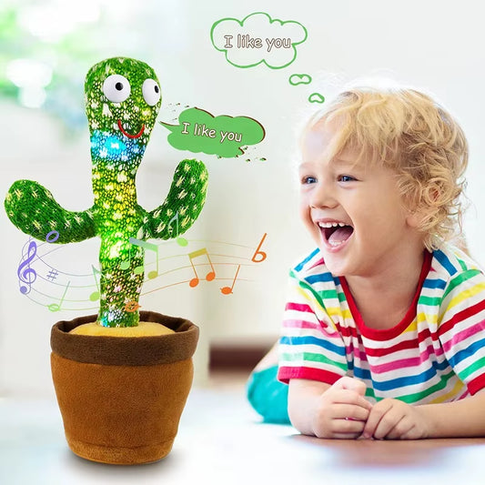 Interactive Singing and Dancing Cactus Toy, Educational Musical Light-Up Gift for Toddlers Aged 0-3